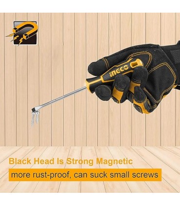 Ingco HKSD0628 6 Pcs Magnetic Tips Ergonomic Handle Screwdriver Set
