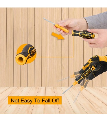 Ingco AKISD0901 9 Pcs Interchangeable Blades Magnetic Tips Screwdriver Set