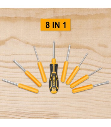 Ingco AKISD0901 9 Pcs Interchangeable Blades Magnetic Tips Screwdriver Set
