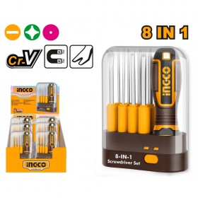 Ingco AKISD0901 9 Pcs Interchangeable Blades Magnetic Tips Screwdriver Set