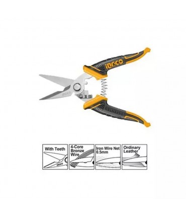 Ingco HES0188 8 Inch Blade Ergonomic Grip Electrician Scissors