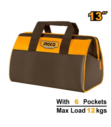 Ingco HTBG281328 13 Inch Durable Multi-Pocket Portable Tools Bag