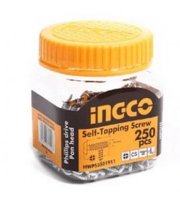 Ingco HWPS3501911 5 x 19mm Sharp Thread Carbon Steel Self Tapping Screw