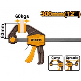 Ingco HQBC01602 300mm Quick-Release Durable Build Bar Clamps