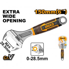 Ingco HADW131068 6 Inch Cr-V Steel Soft Grip Adjustable Wrench