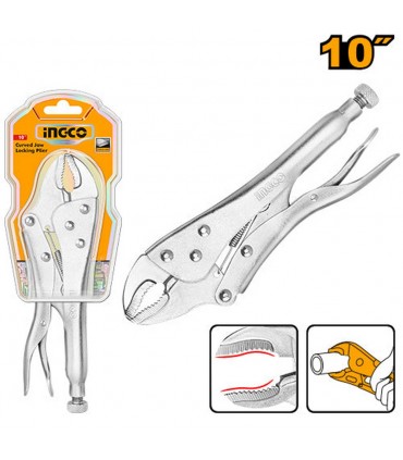Ingco HCJLW0210 10 Inch Curved Jaw Design Locking Plier Tool