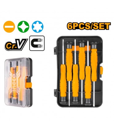 Ingco HKSD0618 6 Pcs Precision Tips Screwdriver Set