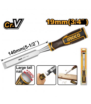 Ingco HWC0819 19mm Blade Hardened Steel Wood Chisel