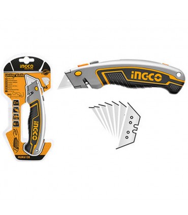 Ingco HUK6128 61 x 19mm 6 Spare Blades Utility Cutter Knife