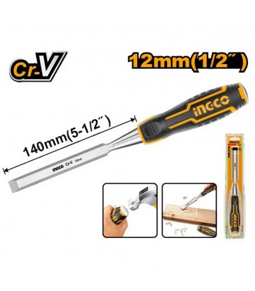 Ingco HWC0812 12mm Sharp Blade Comfort Grip Wood Chisel