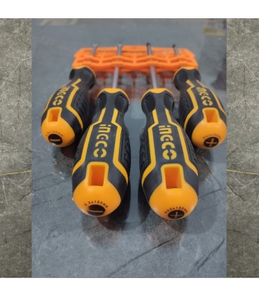 Ingco HKSD0428 4 Pcs Durable Magnetic Grip Screwdriver Set