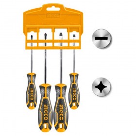 Ingco HKSD0428 4 Pcs Durable Magnetic Grip Screwdriver Set