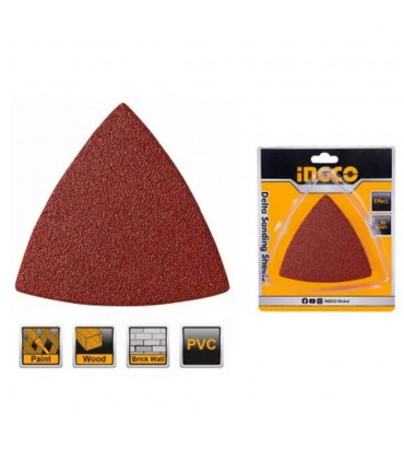 Ingco AKTS080201 80mm Durable Multi Grit Delta Sanding Sheets