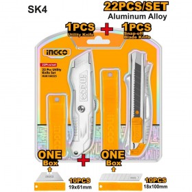Ingco HUK180225 2 Pcs Retractable Blade Utility Knife