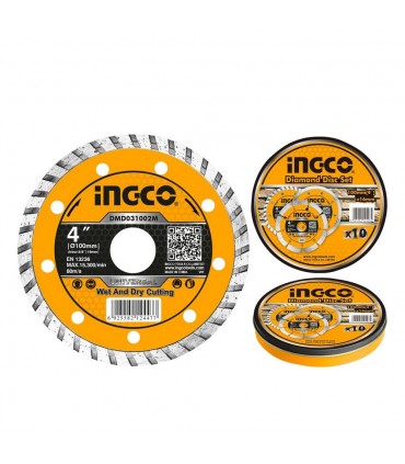 Ingco DMD031002M 4 x 16mm Turbo Diamond Disc for Angle Grinder
