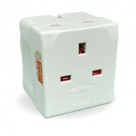Britz BR-928 Safety Mark Passed 3 Way Adaptor Power Socket - 2 x UBS Port