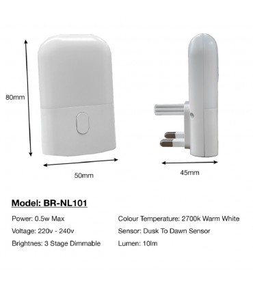 Britz BR-NL101 LED Sensor Energy Saving Auto Night Light
