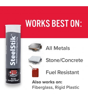 J-B Weld 8267 SteelStik Steel Reinforced Epoxy Putty Stick - 2 oz