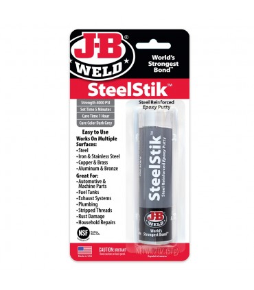J-B Weld 8267 SteelStik Steel Reinforced Epoxy Putty Stick - 2 oz