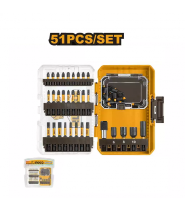 Ingco AKDL25106 51 Pcs Impact Screwdriver Bits Set