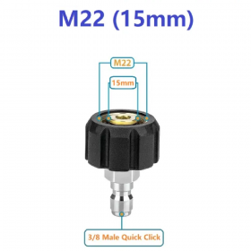 Hardware Specialist M22 15mm To 3/8 Male Quick Click Pressure Washer Connector