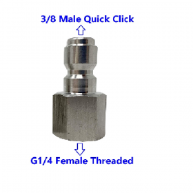 Hardware Specialist 3/8 Male Quick Click To G1/4 Male Threaded Pressure Washer Connector