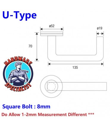 Stainless Steel U Type Lever Handle 310