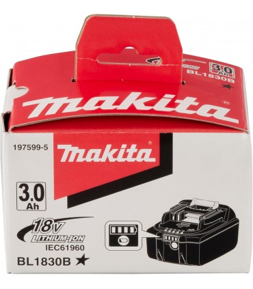 Makita BL1830B 18V LXT Lithium‑Ion 3.0Ah Battery