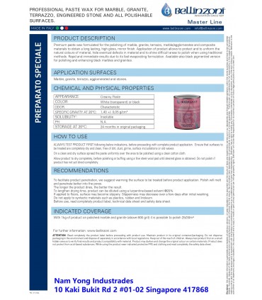 Bellinzoni Paste Wax for Stone Polish