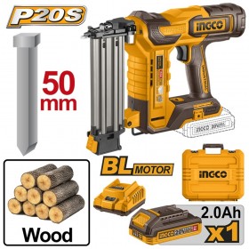 Ingco CBNLI5008 20V Brushless F15-F50 Cordless Brad Nailer Kit