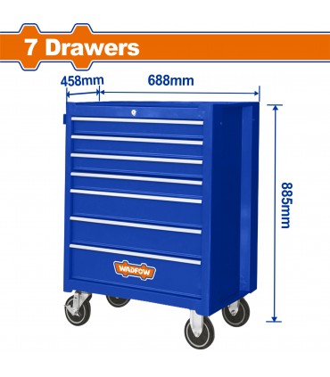 Wadfow WCS2A07 Roller Tool Cabinet Organizer with 7 Drawers
