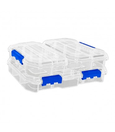 Wadfow WTB8343 Transparent Stackable Plastic Organizer Boxes - Set of 3