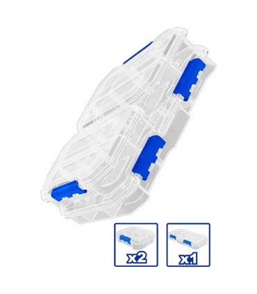 Wadfow WTB8343 Transparent Stackable Plastic Organizer Boxes - Set of 3