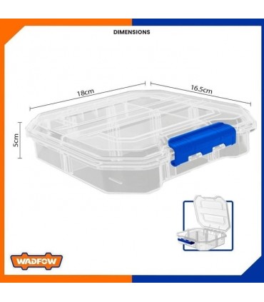 Wadfow WTB8341 Transparent Organizer 6 Compartment Mini Storage Box