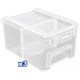 Wadfow WTB8333 3 Pieces Transparent Storage Bins Set