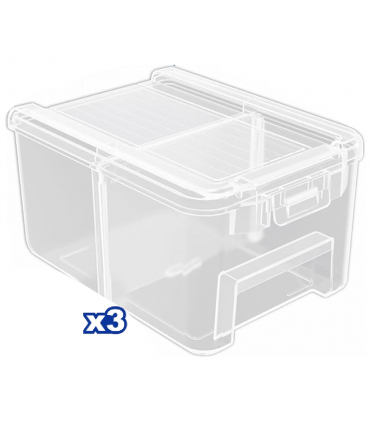 Wadfow WTB8333 3 Pieces Transparent Storage Bins Set