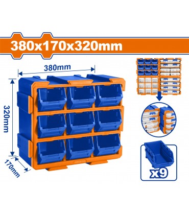 Wadfow WTB8330 Expandable 9‑Bin Modular Storage Tower
