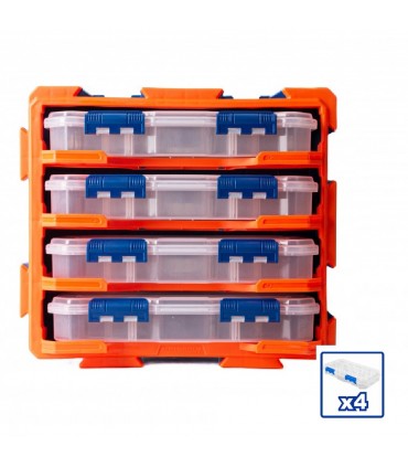 Wadfow WTB8344 PP Plastic Modular Storage Tower with 4 Drawers