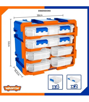 Wadfow WTB8346 6 Piece Transparent Organizer Tower