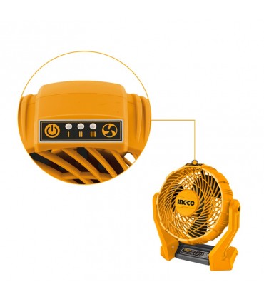 Ingco CFALI2007 20V Lithium-Ion 3 Speed Portable Fan - Bare Unit
