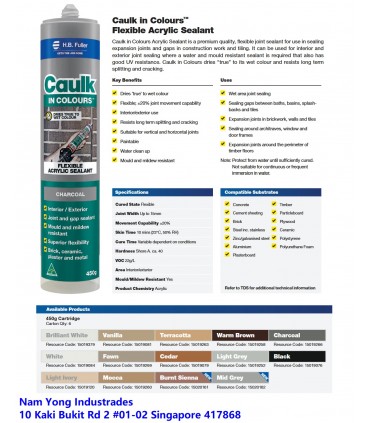 HB Fuller Caulk In Colours Flexible Acrylic Sealant