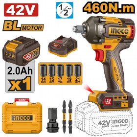 Ingco CIWLI42461 42V Cordless Brushless Impact Wrench Kit