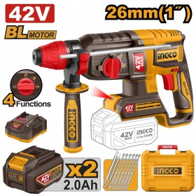 Ingco CRHLI422682 42V Brushless 26mm Cordless Rotary Hammer Drill Kit