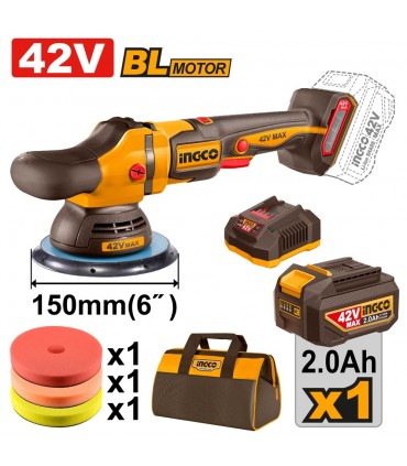 Ingco APLI42151 42V Brushless 6 inch Cordless Polisher Kit