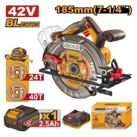 Ingco CSLI4218511 42V Brushless 185mm Cordless Circular Saw Kit