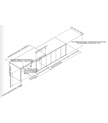 ecoWare DS-TBE05 Vertical Pull-Out Extension Island with Leg