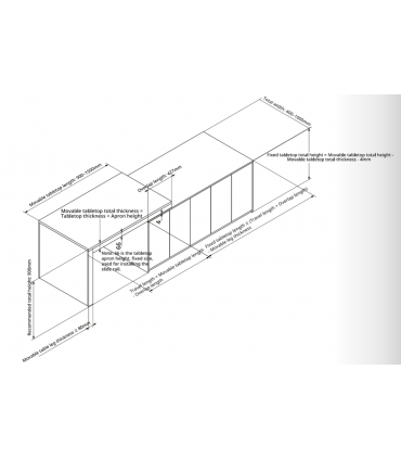 ecoWare DS-TBE05 Vertical Pull-Out Extension Island with Leg
