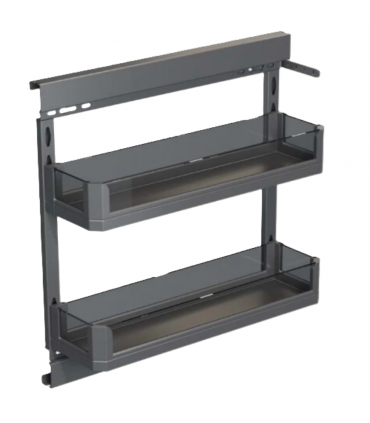 ecoWare AG6120-DG Side Mounted Pull Out Basket with Undermount Soft Closing Slide - Dark Grey