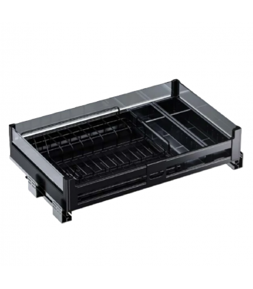 ecoWare Four Side Dish Basket with Undermount Soft Closing Slide - Dark Grey