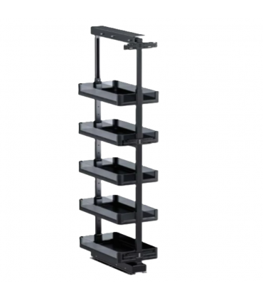 ecoWare Tall Unit Pull Out Basket with Soft Closing Slide - Dark Grey